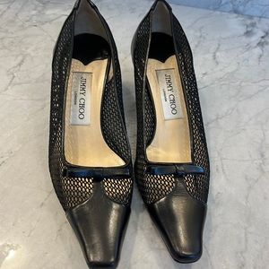 New Jimmy Choo black net heels 36.5